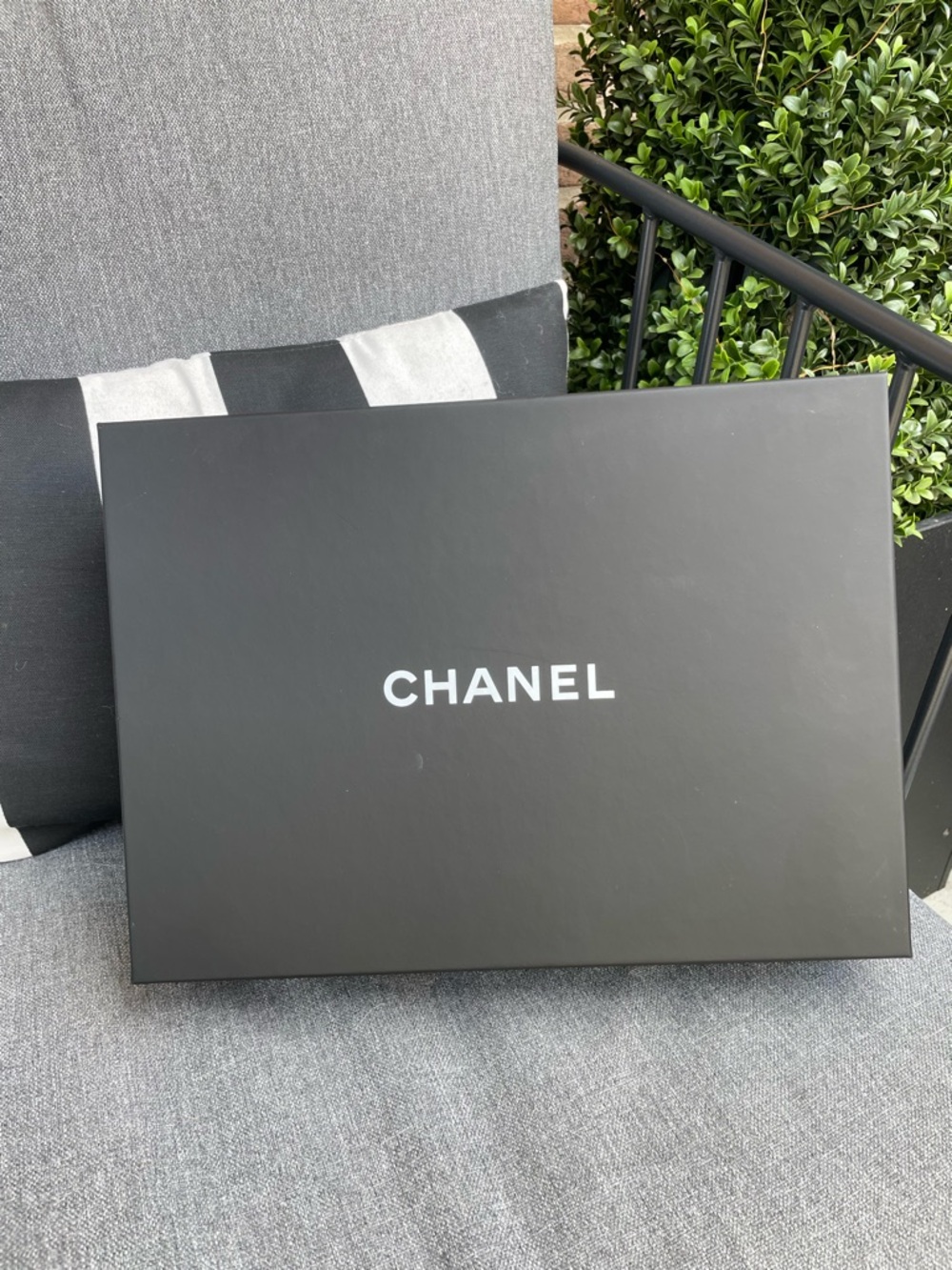 CHANEL Black Box with White Logo